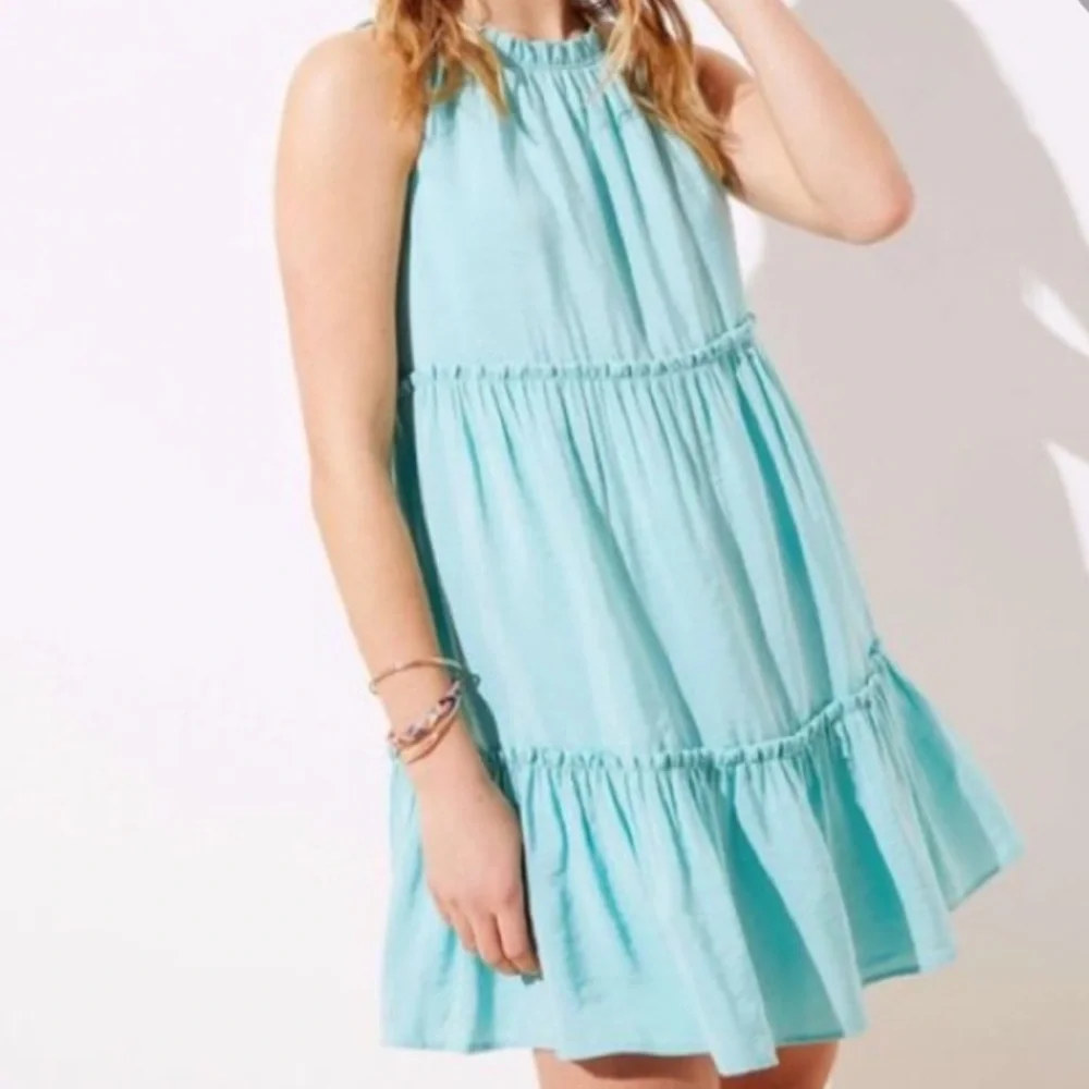 -*NEW* LOFT Mint Green Tiered Dress Size XL - Picture 1 of 8